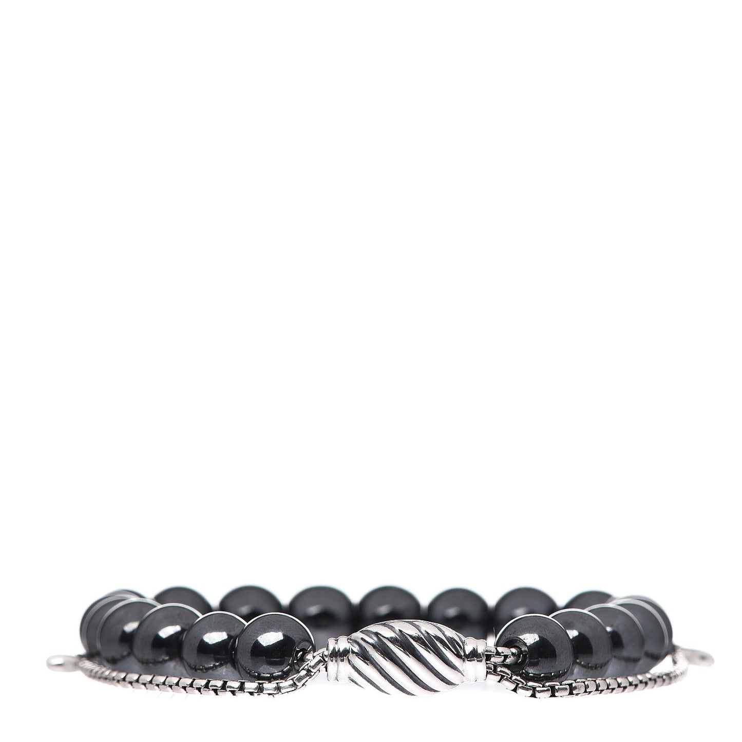 Sterling Silver Hematite 8mm Spiritual Beads Adjustable Bracelet