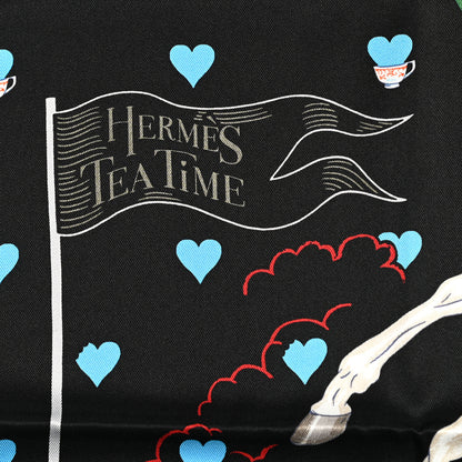 Hermes Silk Tea Time Scarf 70 Black 3 of 6