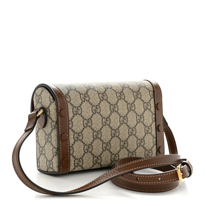 Gucci GG Supreme Monogram Mini Horsebit 1955 Shoulder Bag Beige Brown Sugar 2 of 12