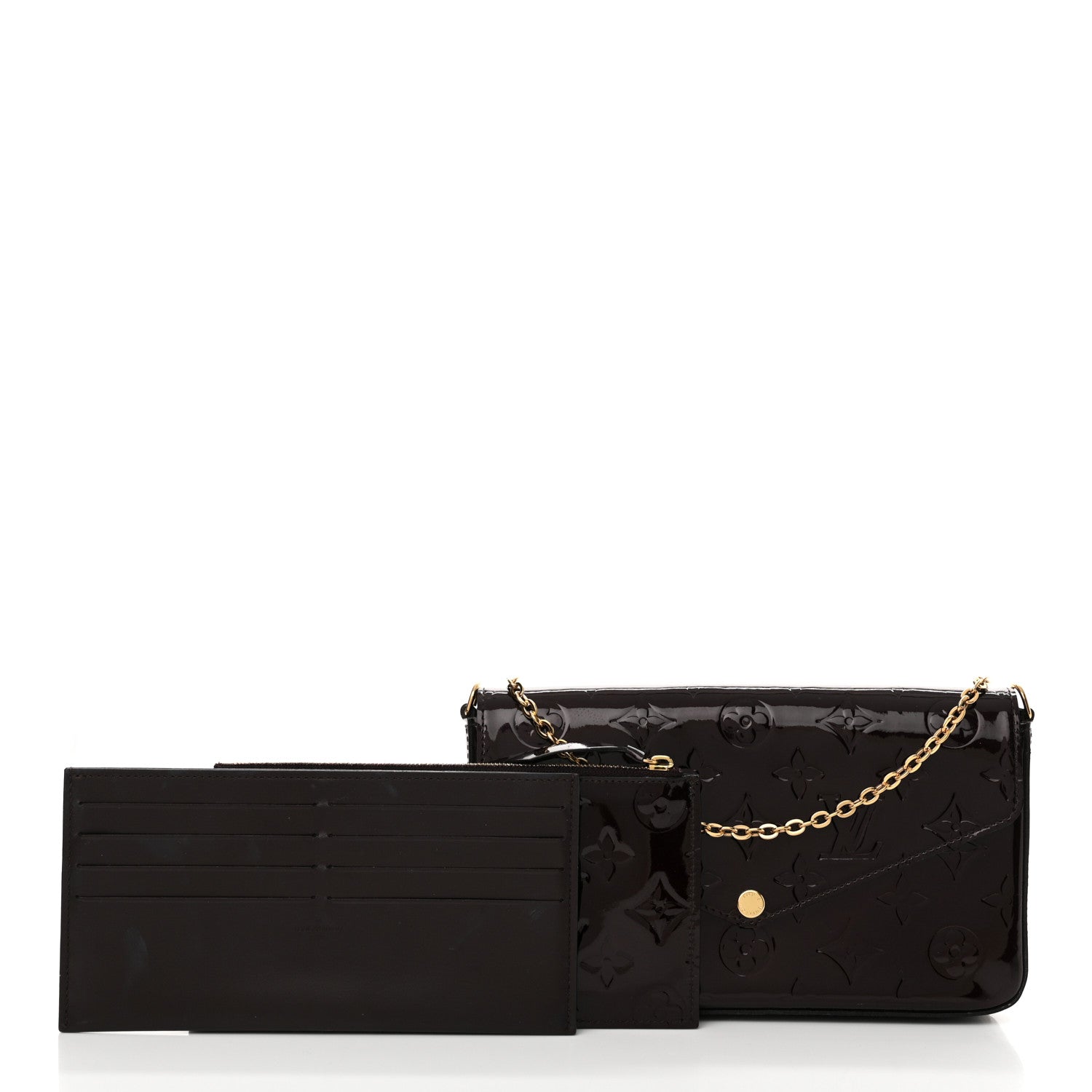 Louis Vuitton Vernis Pochette Felicie Chain Wallet Amarante 2 of 15