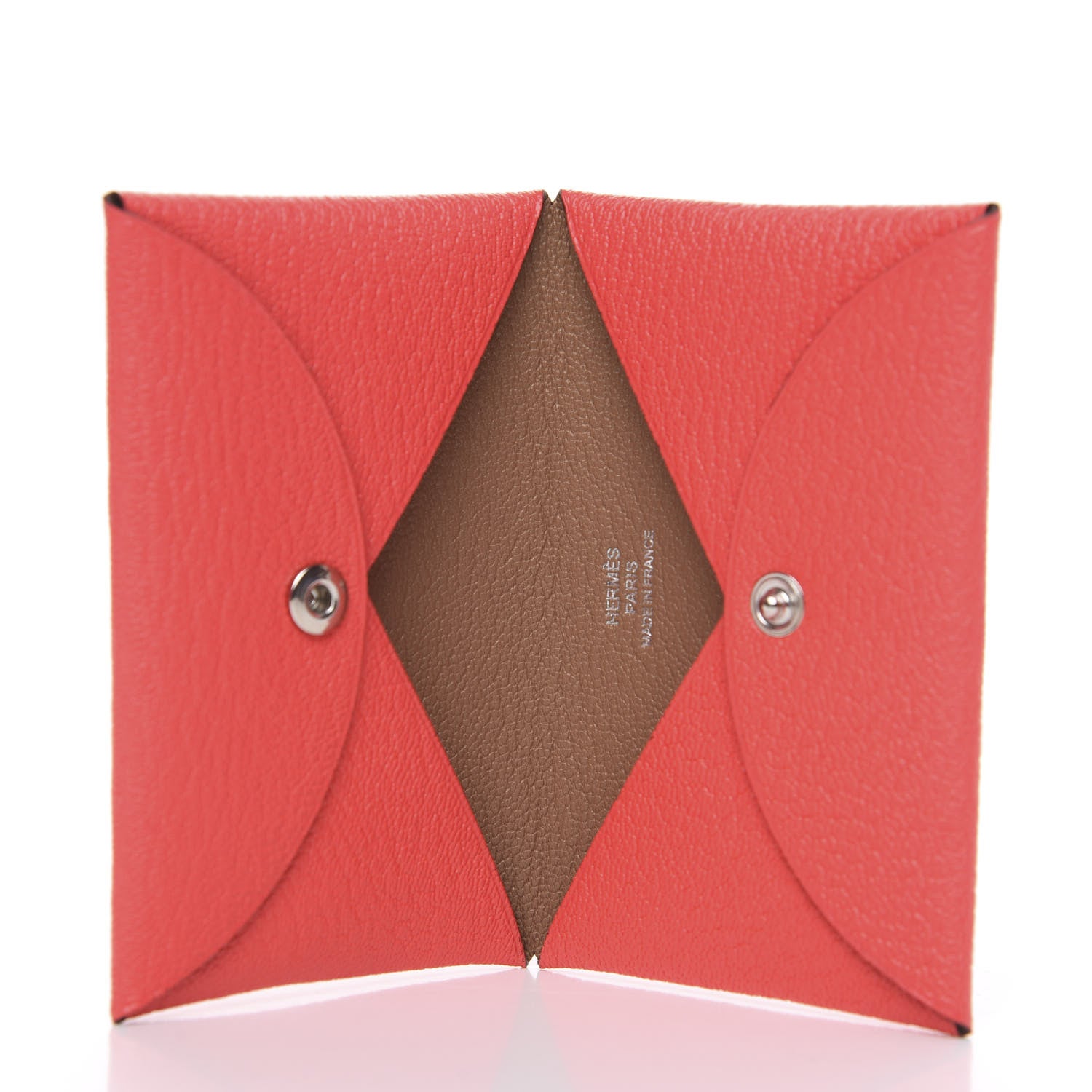 Hermes Chevre Mysore Verso Calvi Card Case Rose Texas Quebracho 4 of 7