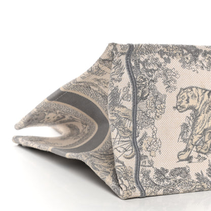 Christian Dior Canvas Embroidered Medium Dioriviera Toile De Jouy Book Tote Gray 9 of 23