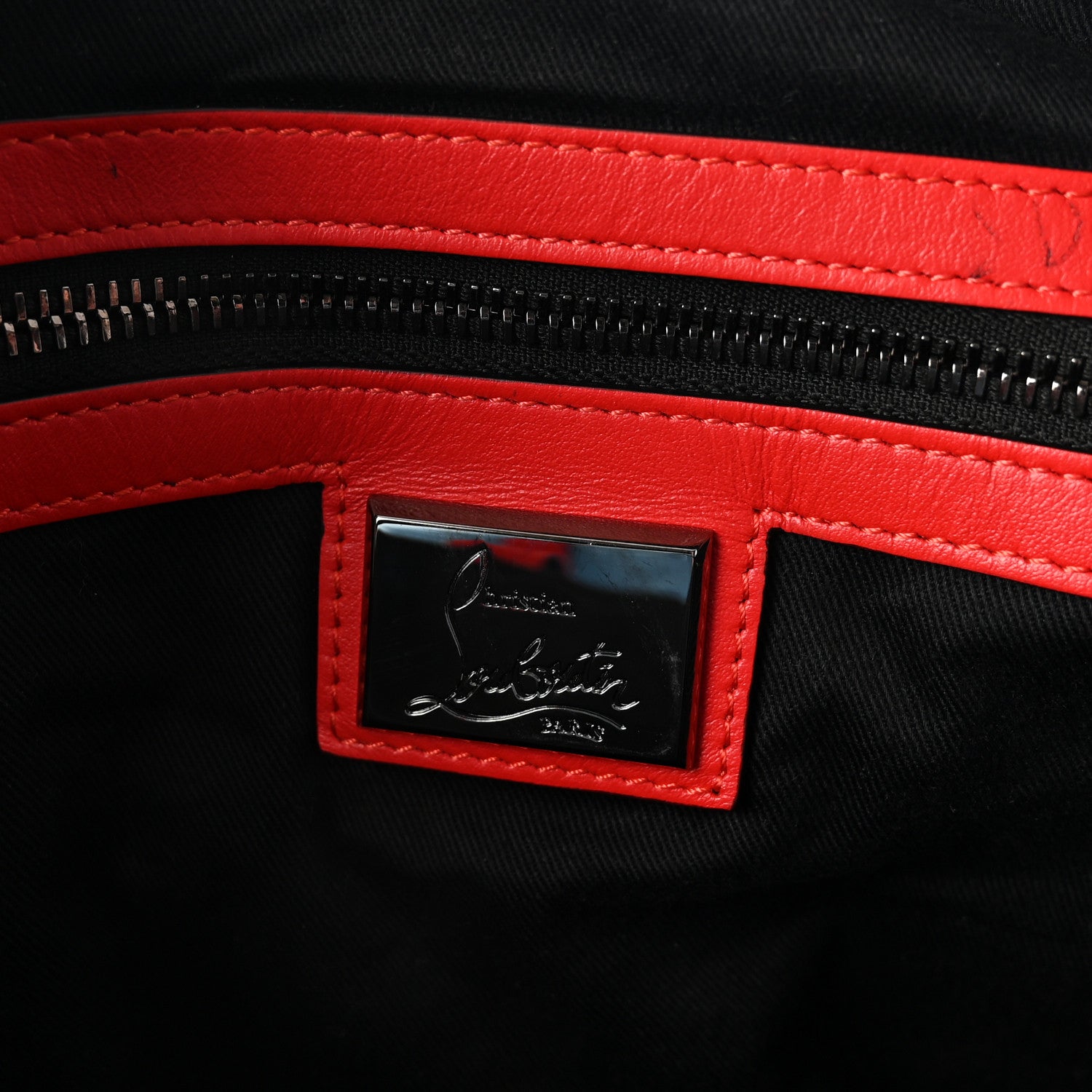 Christian Louboutin Studded Denim Calfskin Duffle Black 6 of 9