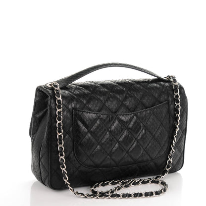 Chanel Elaphe Snakeskin Quilted Jumbo Easy Carry Flap Black 3 of 7