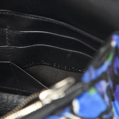 Balenciaga Velvet Floral Quilted BB Wallet On Chain Bleu 5 of 9
