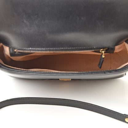 Gucci Calfskin Matelasse Small GG Marmont Top Handle Shoulder Bag Black 5 of 17