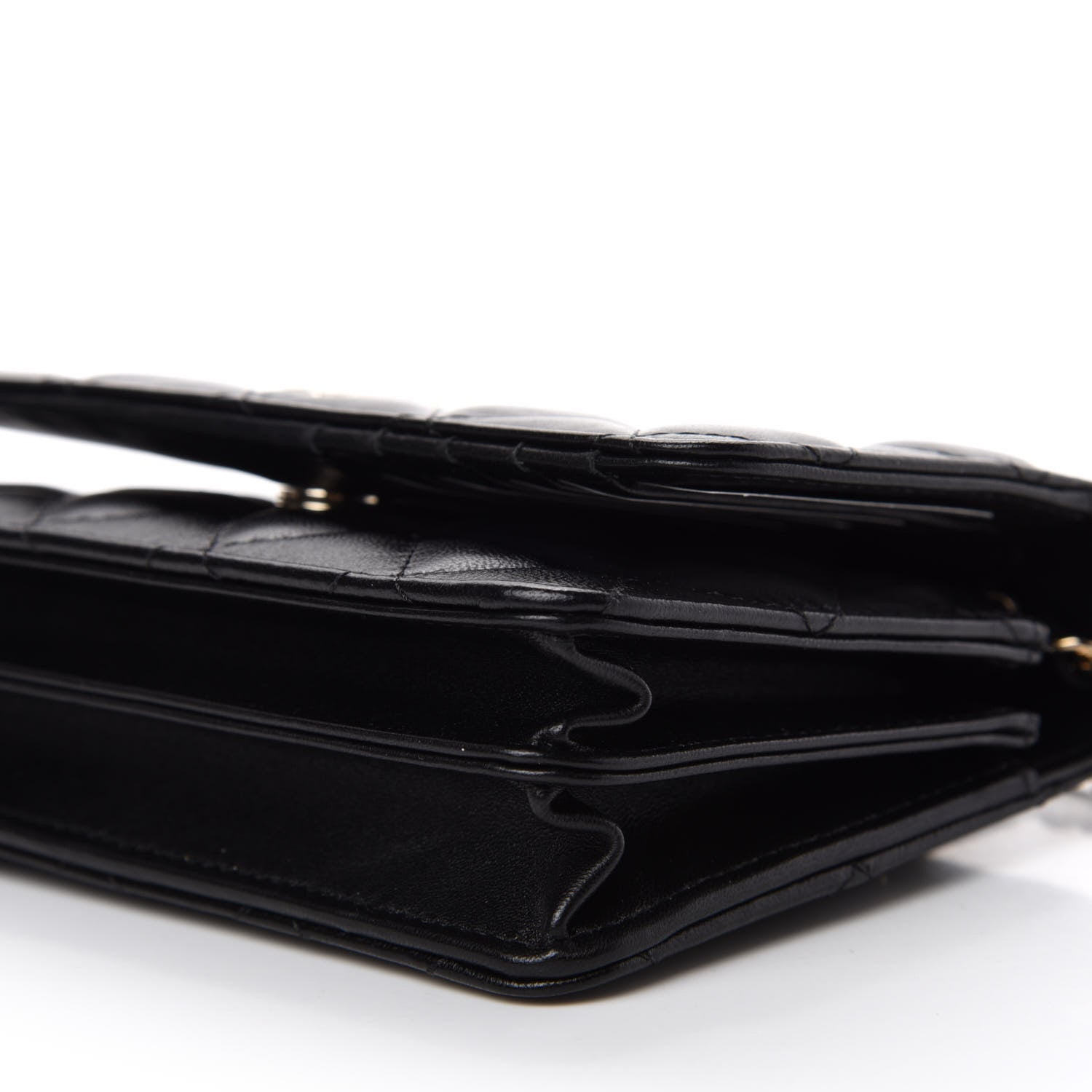 Chanel Lambskin Quilted Mini Camellia Bow Wallet On Chain WOC Black 7 of 11