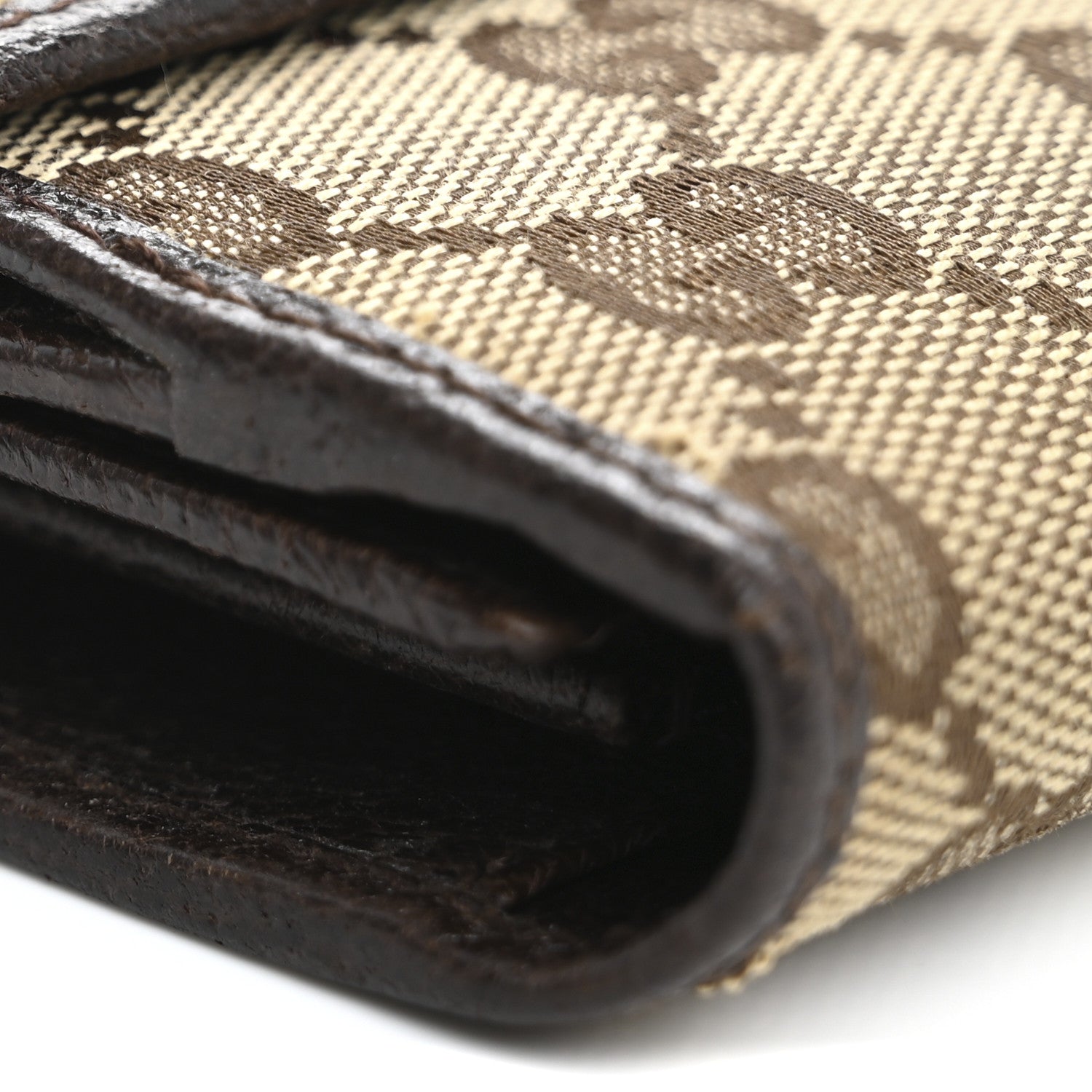 Gucci Monogram Metal Bar Continental Flap Wallet Beige Ebony Dark Brown 14 of 16