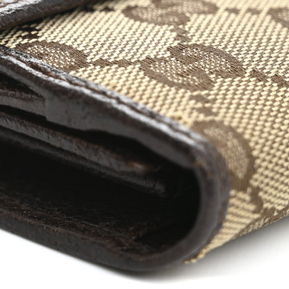 Gucci Monogram Metal Bar Continental Flap Wallet Beige Ebony Dark Brown 14 of 16
