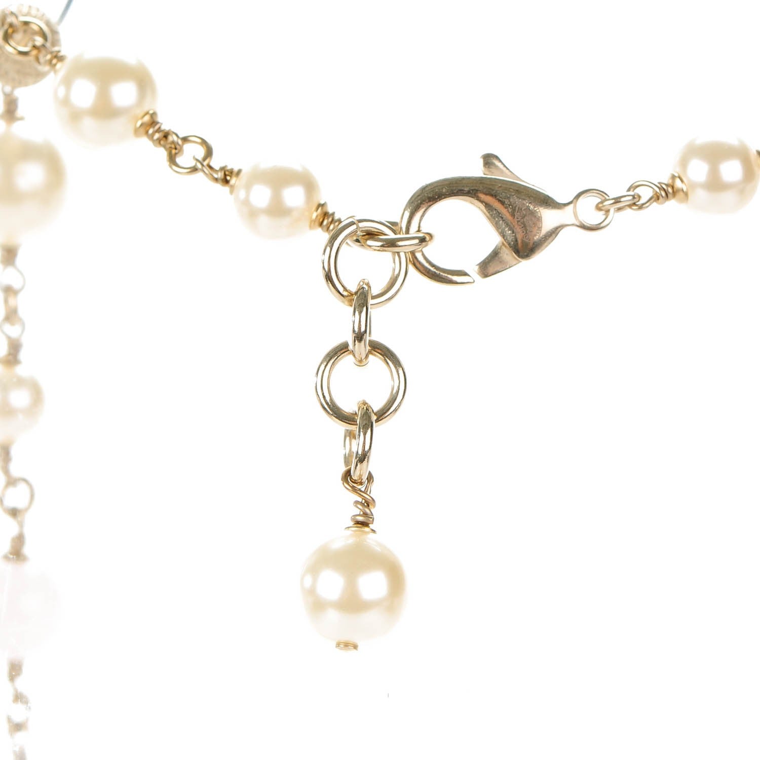 Chanel Pearl Beaded Crystal Star CC Long Necklace Purple Gold 6 of 7