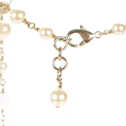 Chanel Pearl Beaded Crystal Star CC Long Necklace Purple Gold 6 of 7