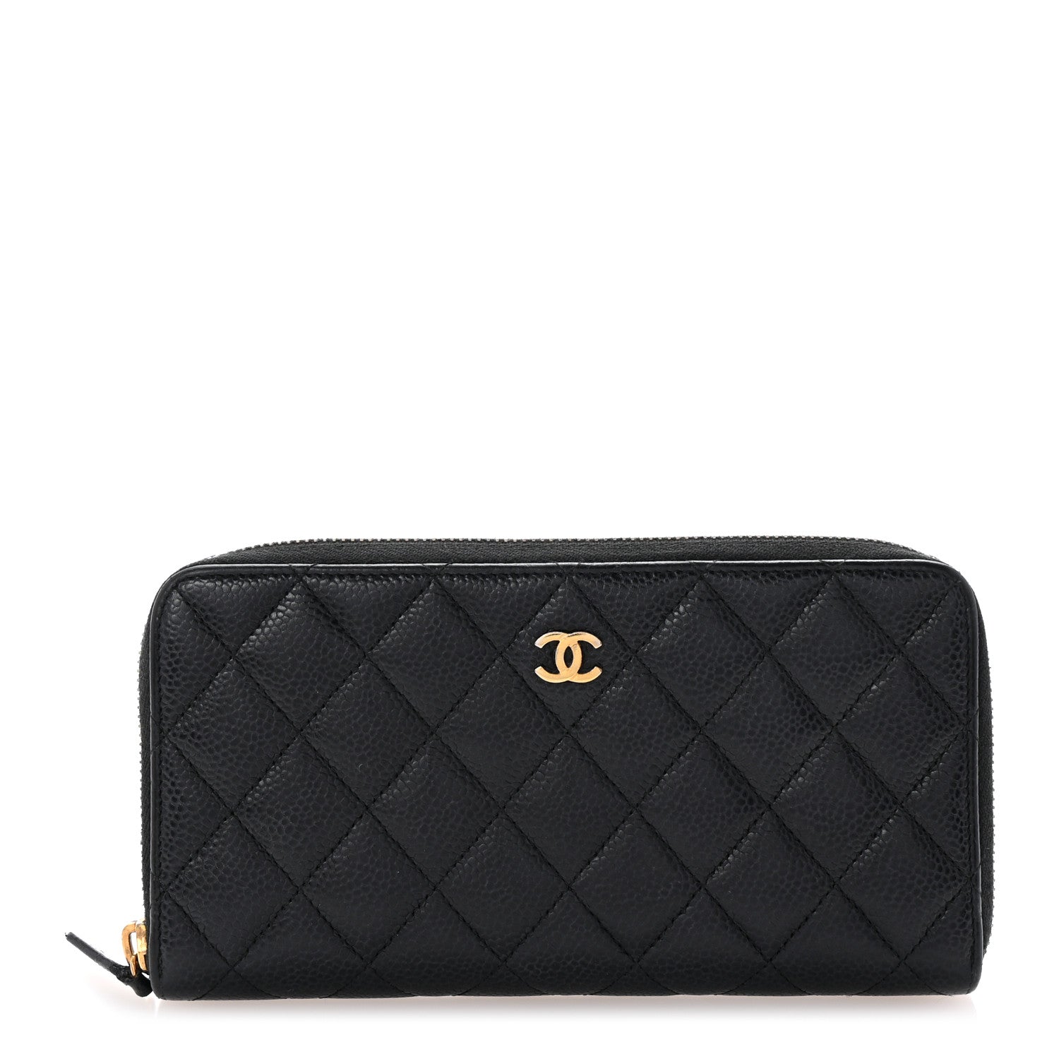 Chanel Caviar Quilted Large Gusset Zip Around Wallet Black 1 of 8