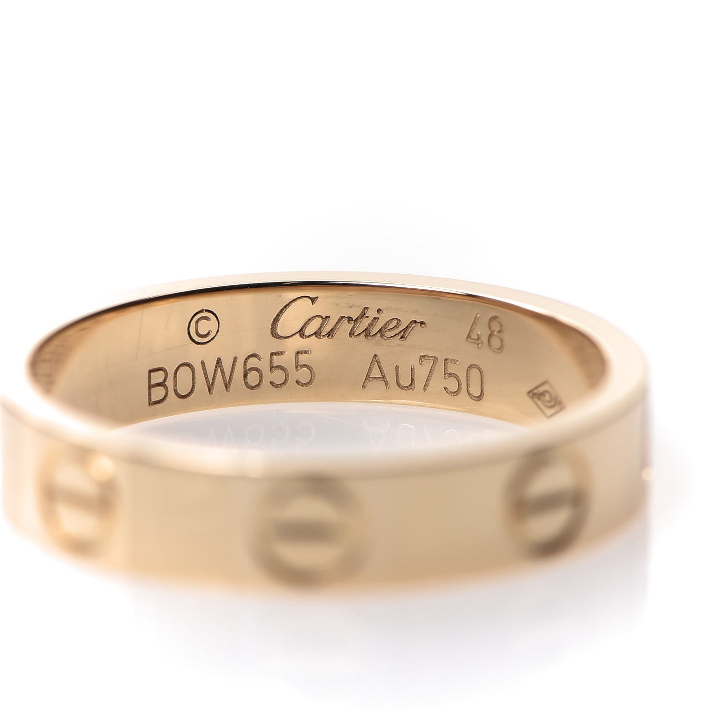 18K Yellow Gold 3.5mm LOVE Wedding Band Ring 48 4.5