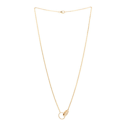 Cartier 18K Yellow Gold Diamond Interlocking LOVE Necklace 3 of 4