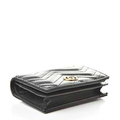 Gucci Calfskin Matelasse GG Marmont Card Case Wallet Black 4 of 8