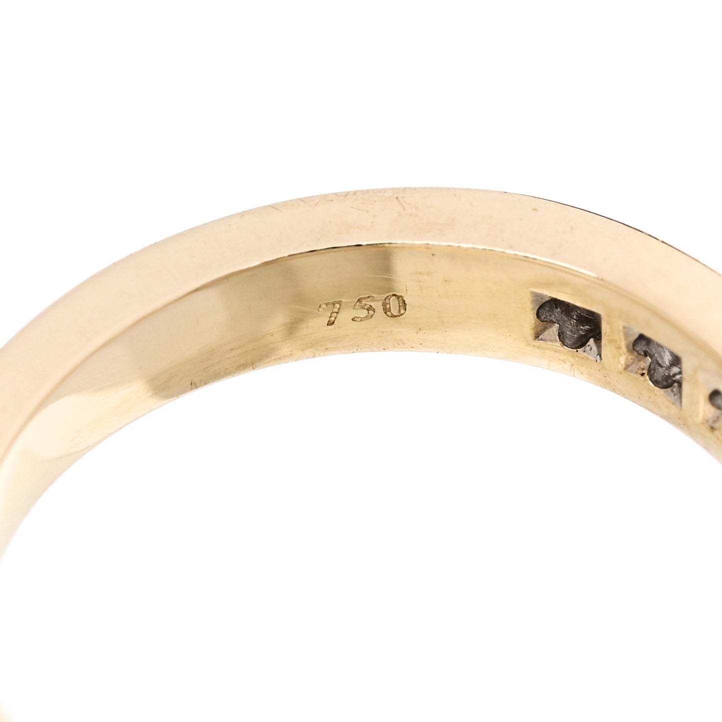 18K Yellow Gold Diamond 3mm Half Circle Wedding Band Ring 48 4.5