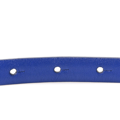 Chanel Lambskin Pearl CC Skinny Belt 85 34 Blue 6 of 7