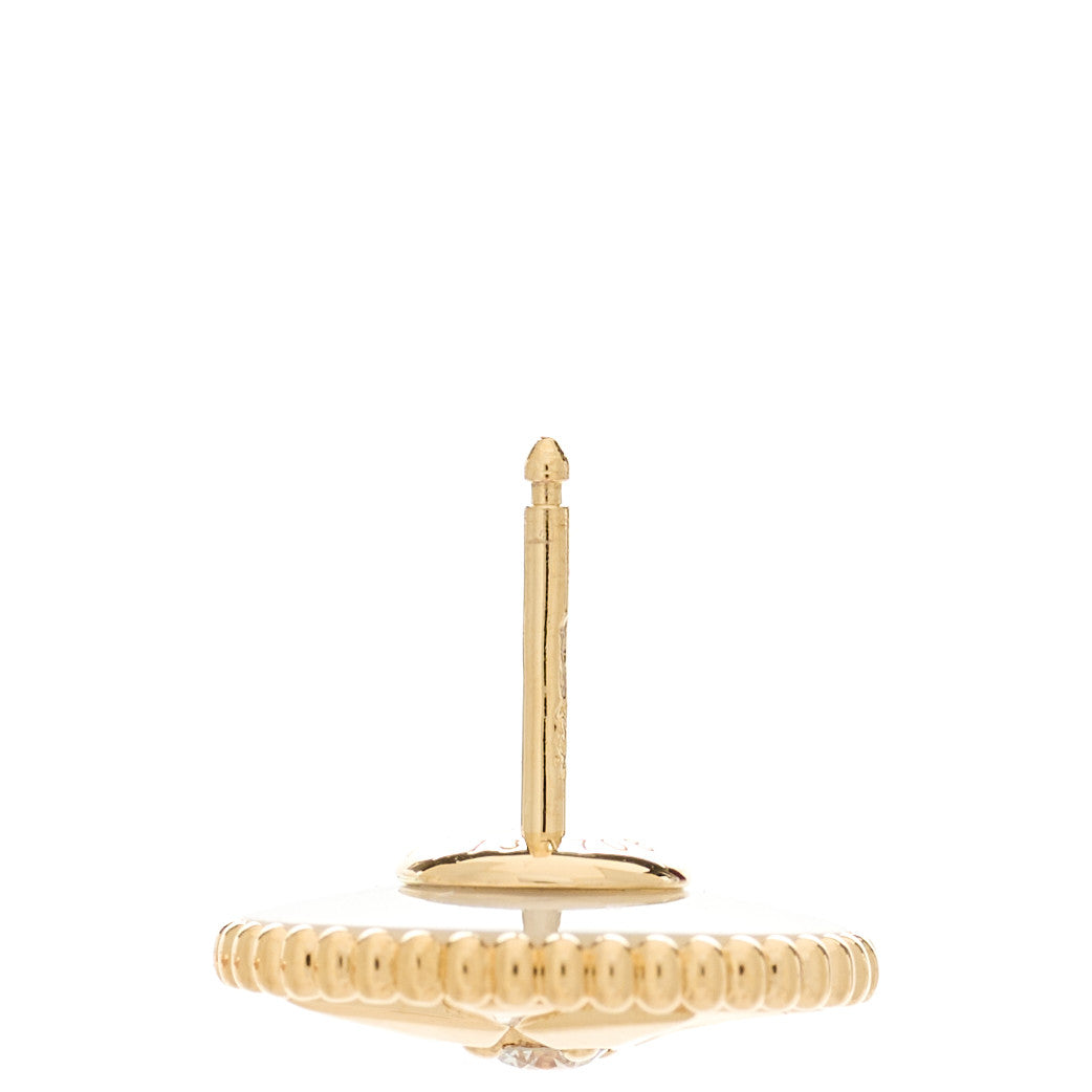 Christian Dior 18K Yellow Gold Diamond Mother of Pearl Medium Rose Des Vents Single Earring 5 of 6