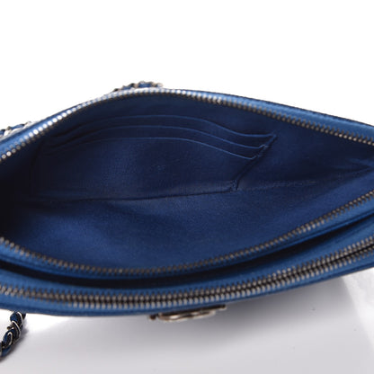 Chanel Caviar Quilted Small Boy Clutch With Chain Blue 5 of 16