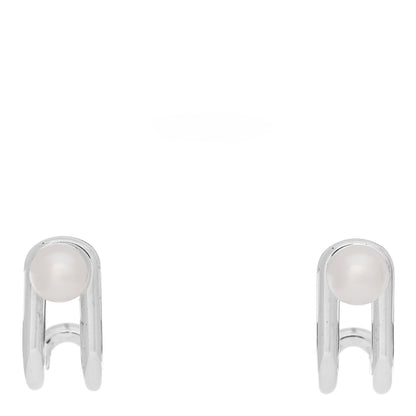 Tiffany Sterling Silver Pearl HardWear Double Hinged Earrings 1 of 6