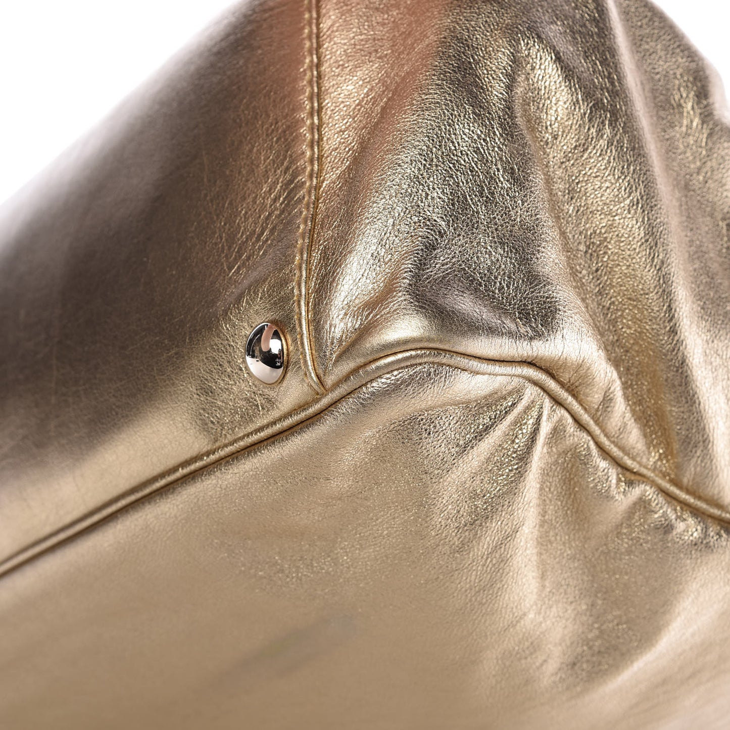 Metallic Calfskin Y-Mail Tote Gold