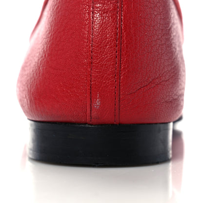 Chanel Goatskin Patent Cap Toe CC Ballerina Flats 37.5 Red 12 of 13