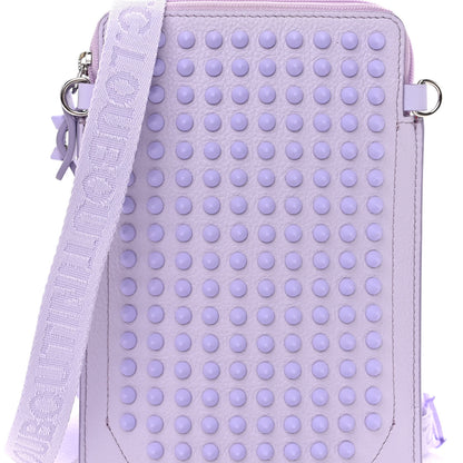 Christian Louboutin Empire Calfskin Spikes Fluorescent Loubilab Clutch Lilac 7 of 9