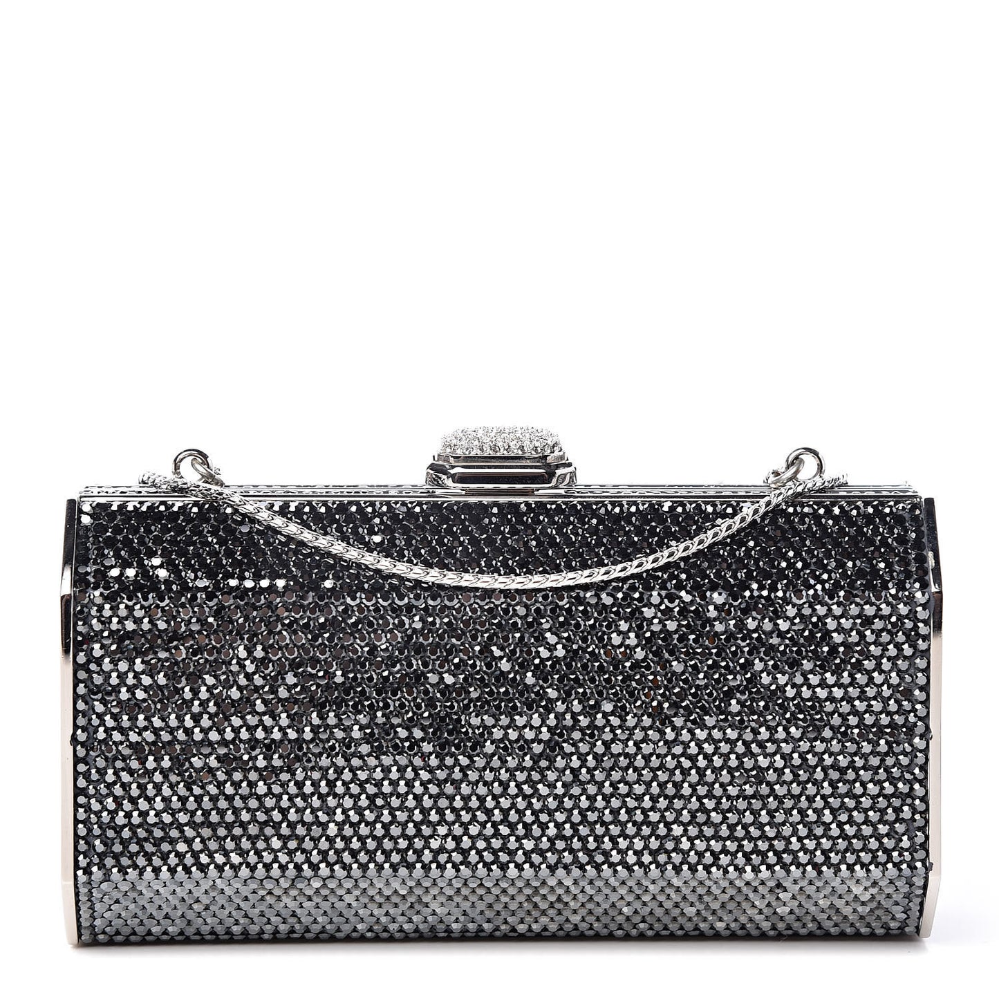 Swarovski Crystal Minaudiere Clutch Silver