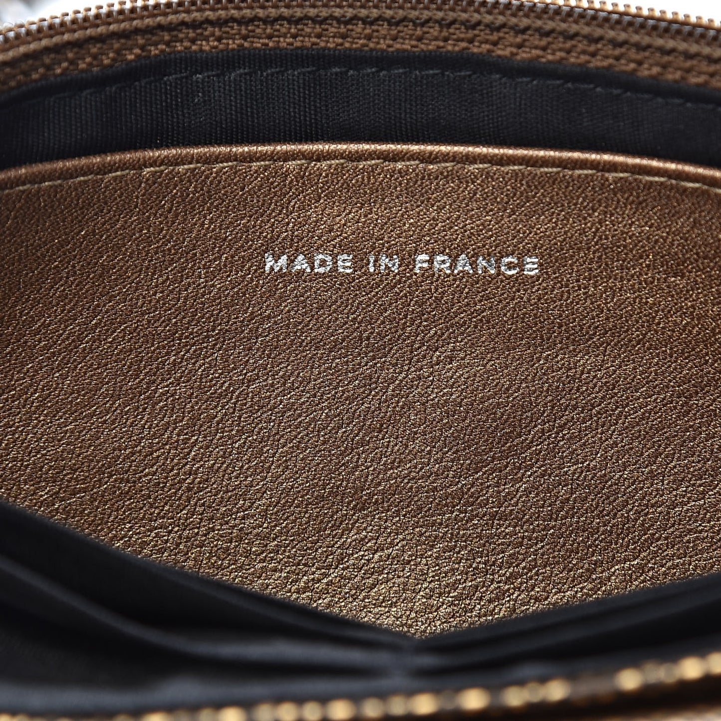 Metallic Caviar Half Moon Wallet On Chain WOC Bronze