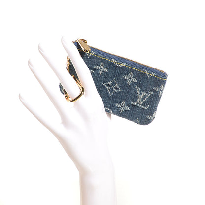 Louis Vuitton Monogram Denim Key Pouch Blue 2 of 7