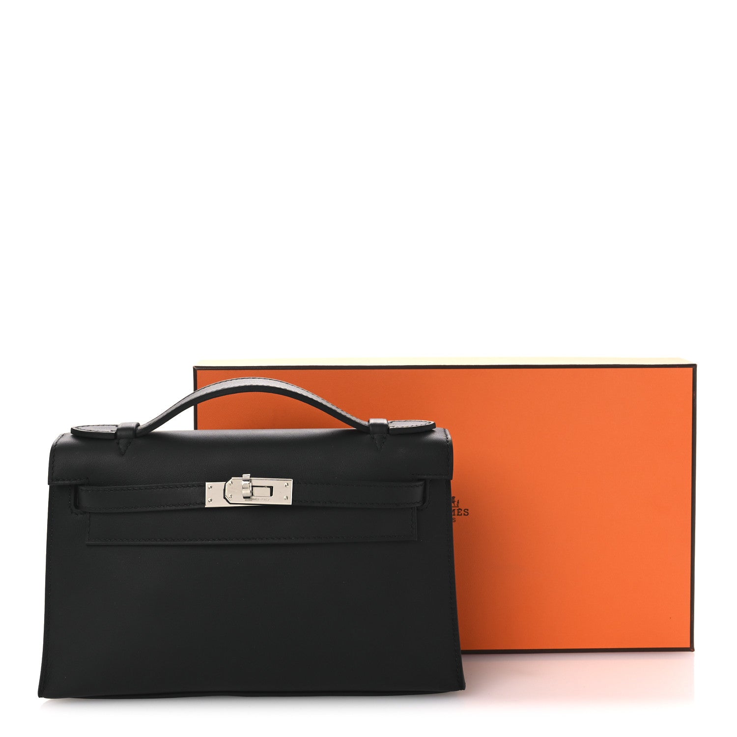 Hermes Swift Kelly Pochette Clutch Black 12 of 12