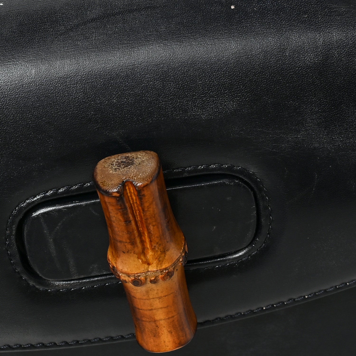 Gucci Calfskin Bamboo Top Handle Bag Black 9 of 9