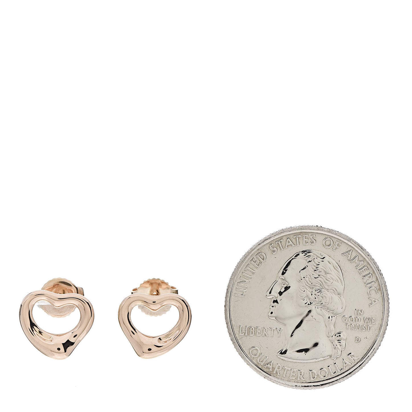 18K Rose Gold 7mm Elsa Peretti Open Heart Earrings