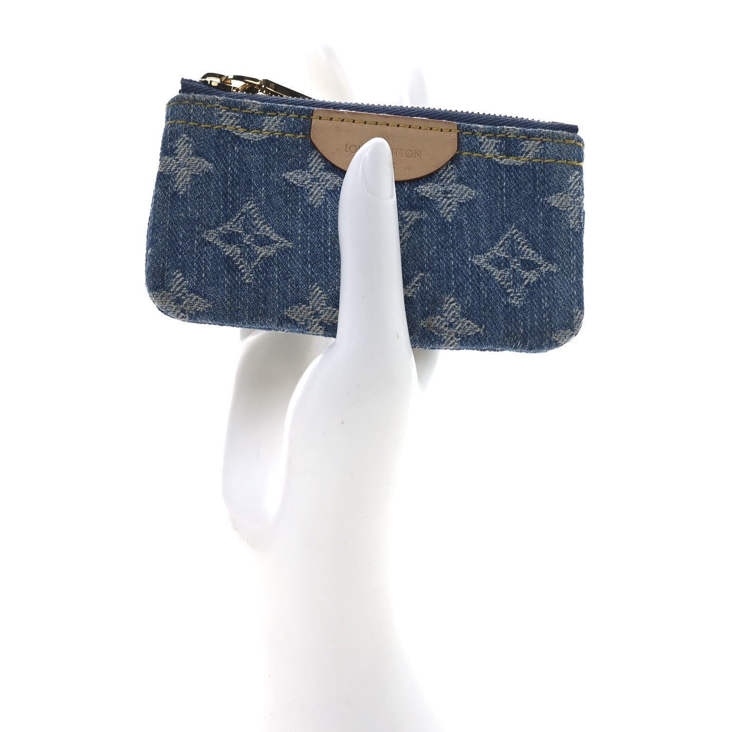 Louis Vuitton Monogram Denim Key Pouch Denim Blue 2 of 6