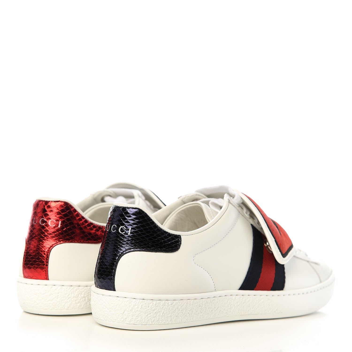 Gucci Calfskin Ayers Blind For Love Embroidered Womens Ace Sneakers 35.5 White 4 of 11