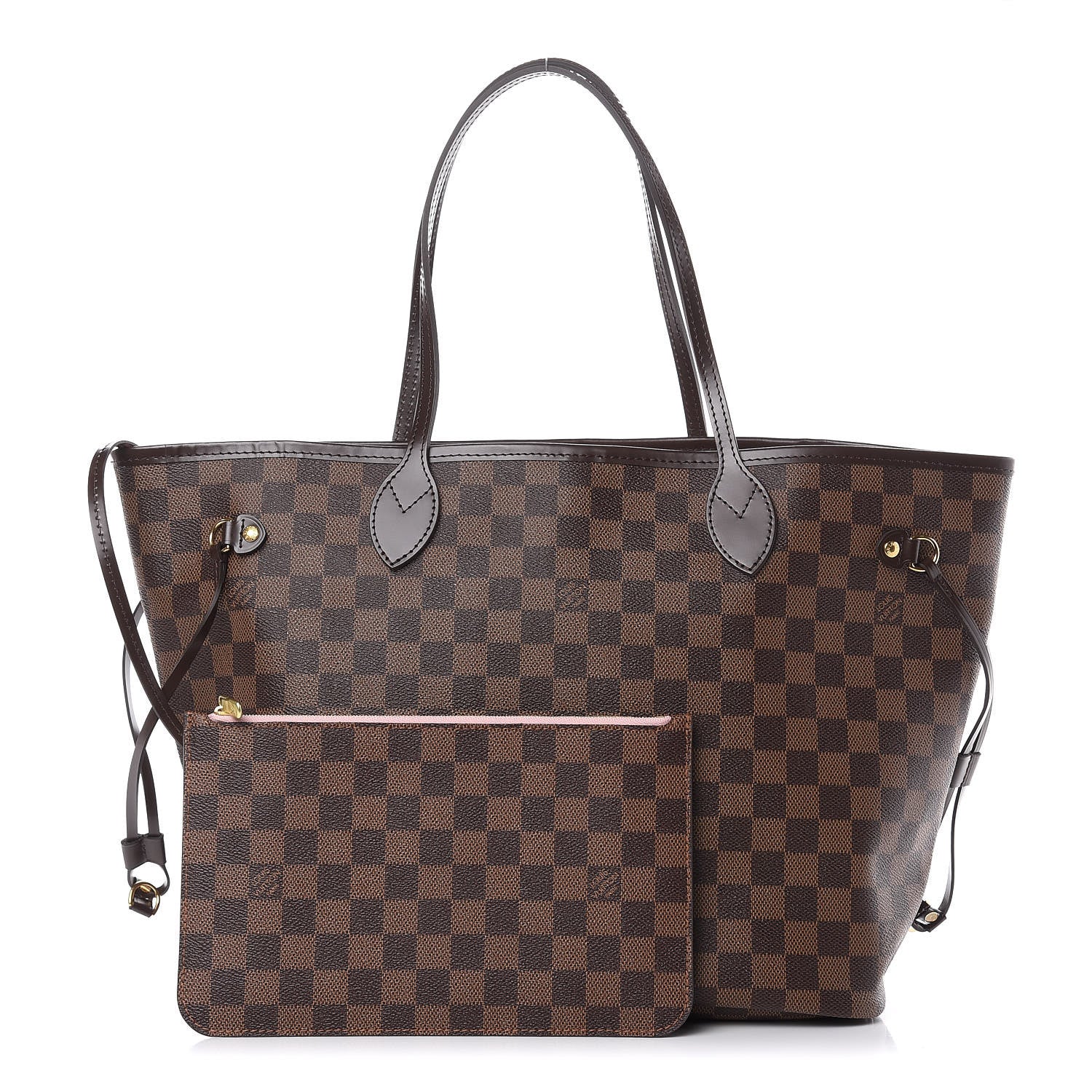 Louis Vuitton Damier Ebene Neo Neverfull MM Rose Ballerine 1 of 11