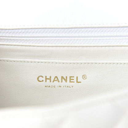Chanel Caviar Quilted Jumbo Single Flap White 8 of 11