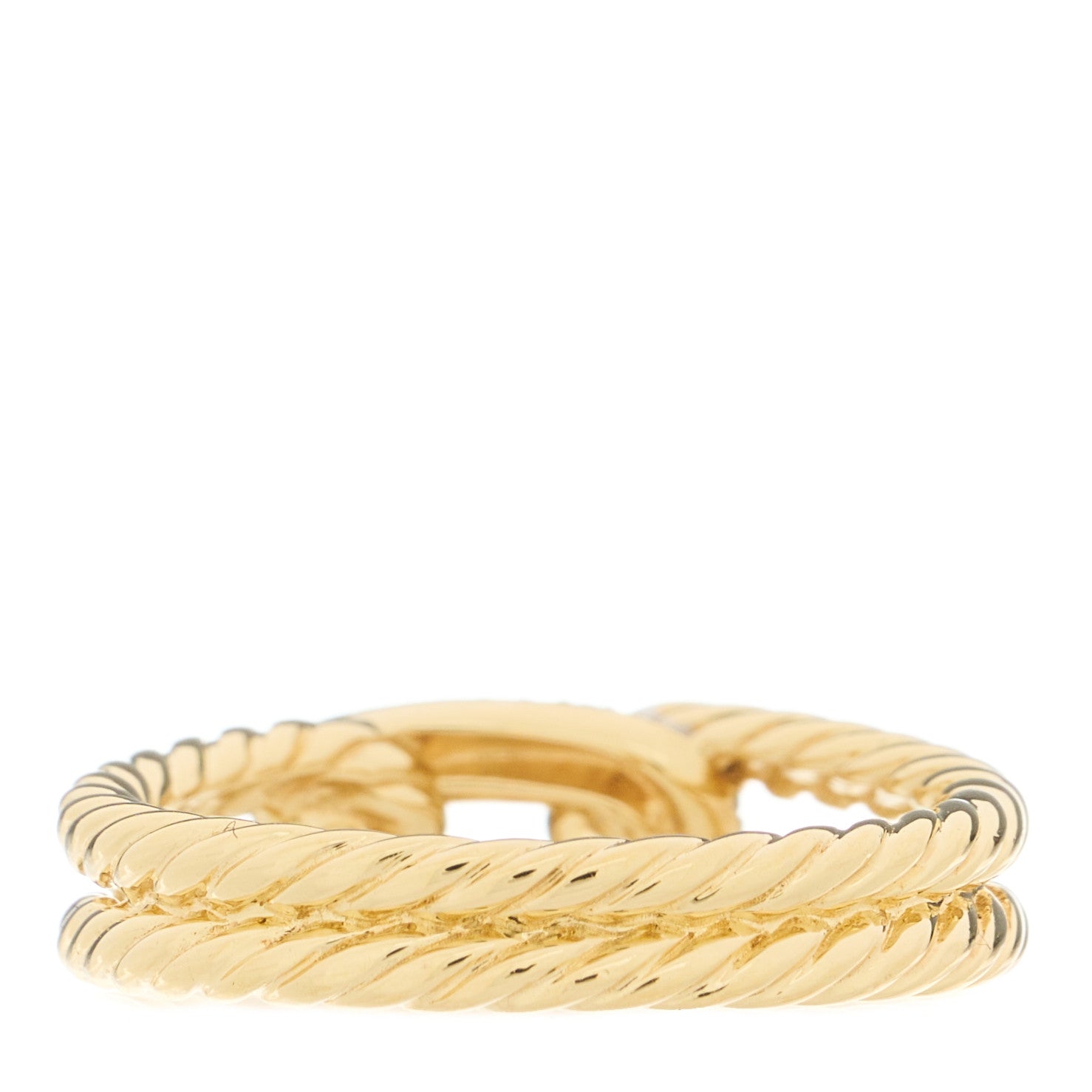 David Yurman 18K Yellow Gold Diamond Petite Loop Ring 54 7 3 of 4