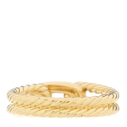David Yurman 18K Yellow Gold Diamond Petite Loop Ring 54 7 3 of 4