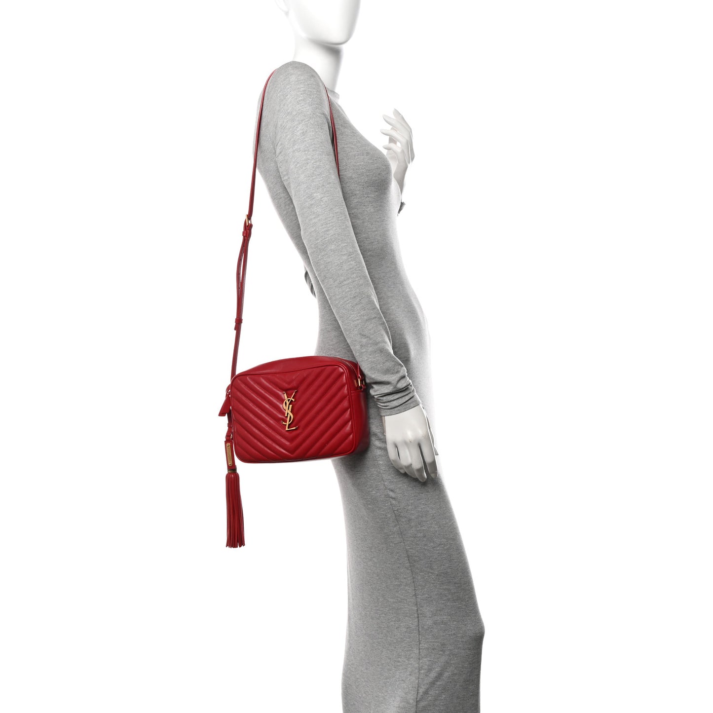 Calfskin Matelasse Monogram Lou Camera Bag Rouge Eros