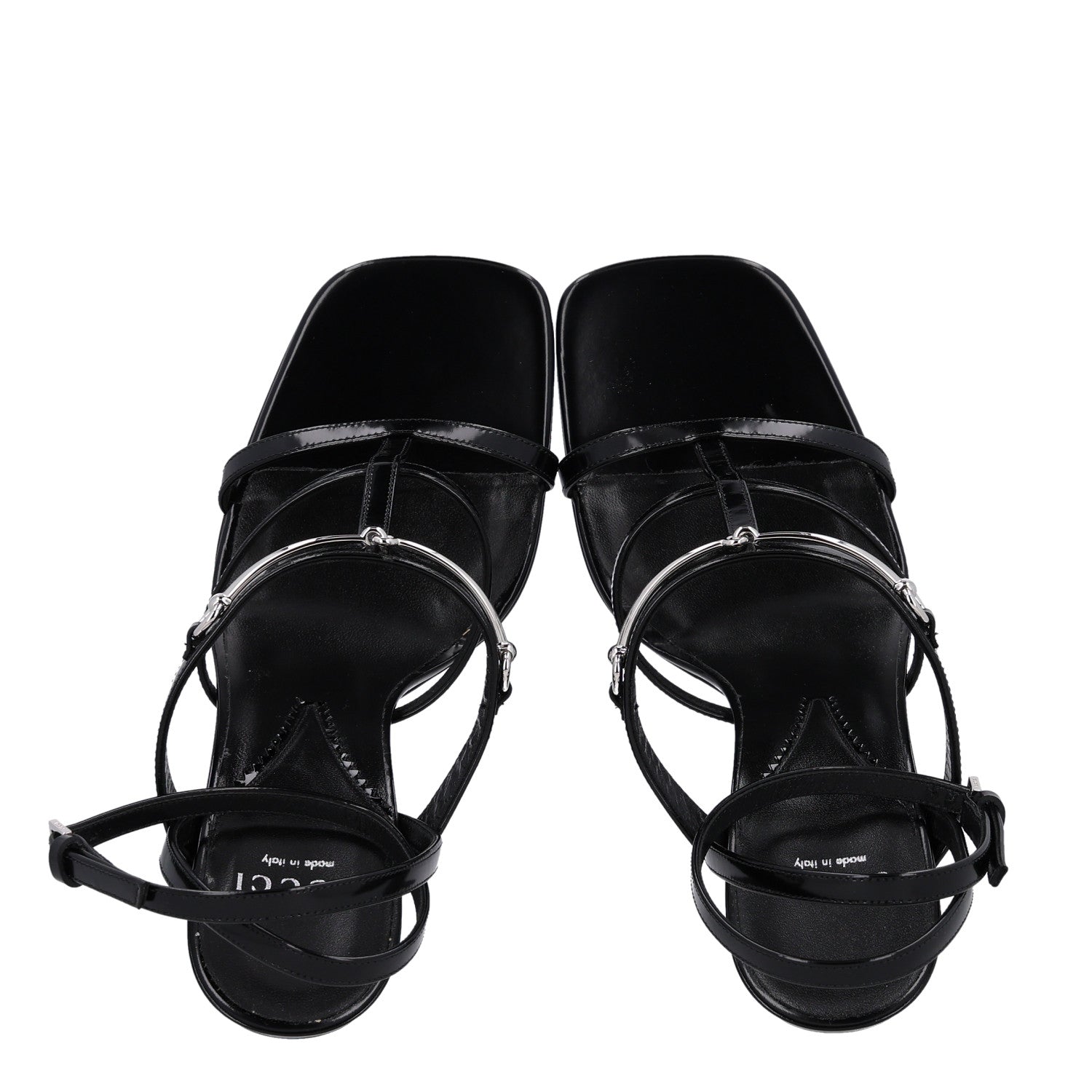 Gucci Nappa Regent Strappy Horsebit Sandals 39.5 Black 2 of 10
