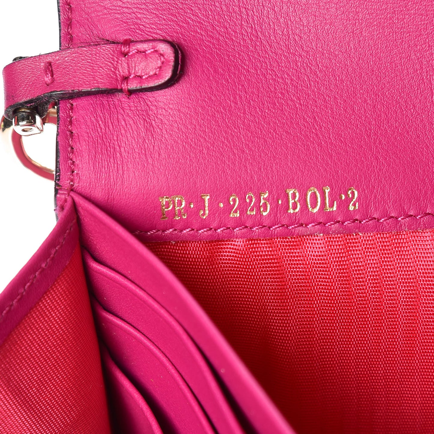 Calfskin Rockstud Wristlet Travel Wallet Fuxia