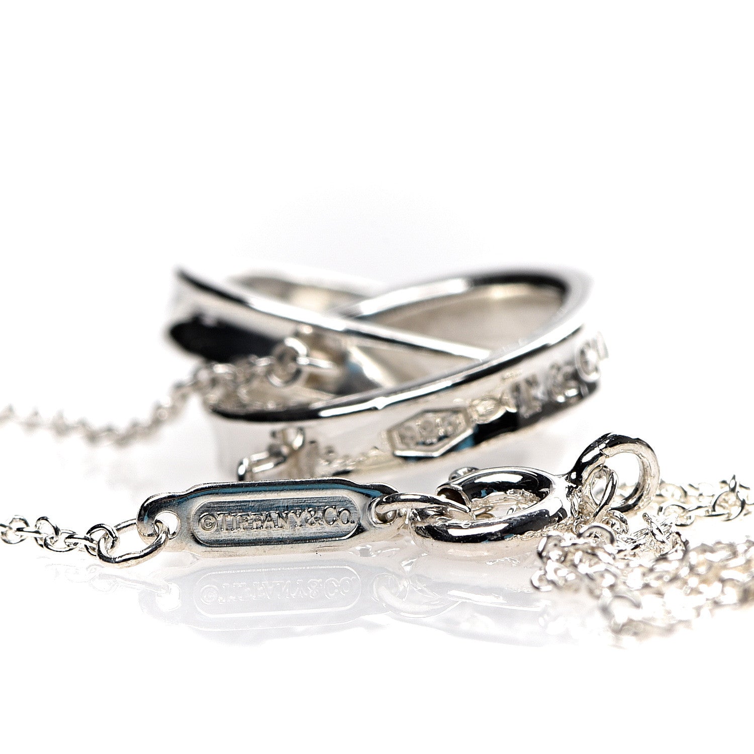 Tiffany Sterling Silver 1837 Interlocking Circles Pendant Necklace 5 of 6