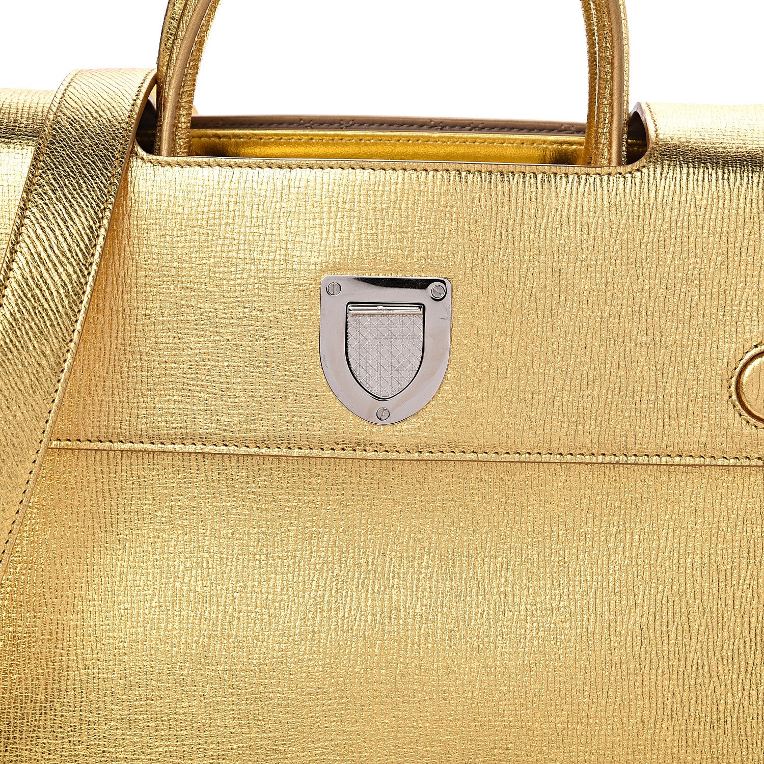 Christian Dior Metallic Goatskin Medium Diorever Flap Gold 12 of 12