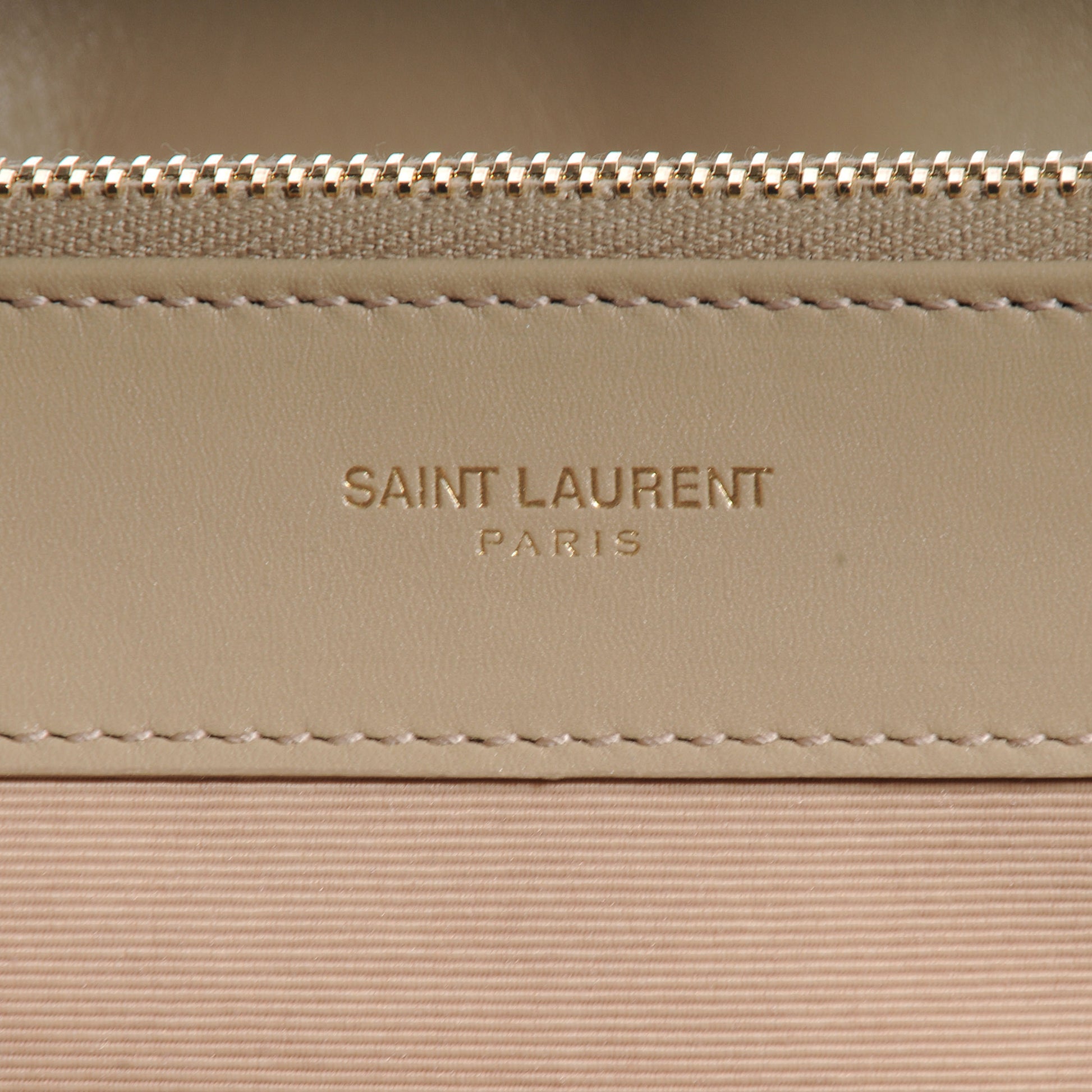 Saint Laurent Lambskin Matelasse Chevron Monogram Cassandre Shopper Beige 8 of 8