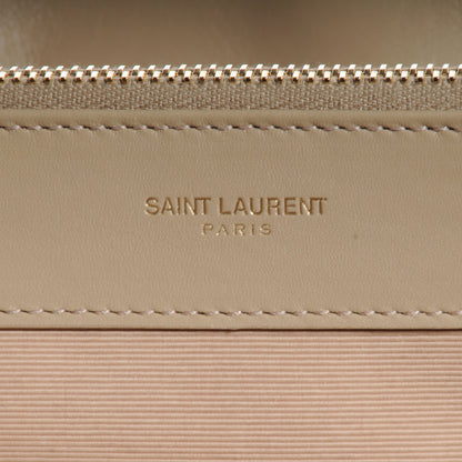 Saint Laurent Lambskin Matelasse Chevron Monogram Cassandre Shopper Beige 8 of 8