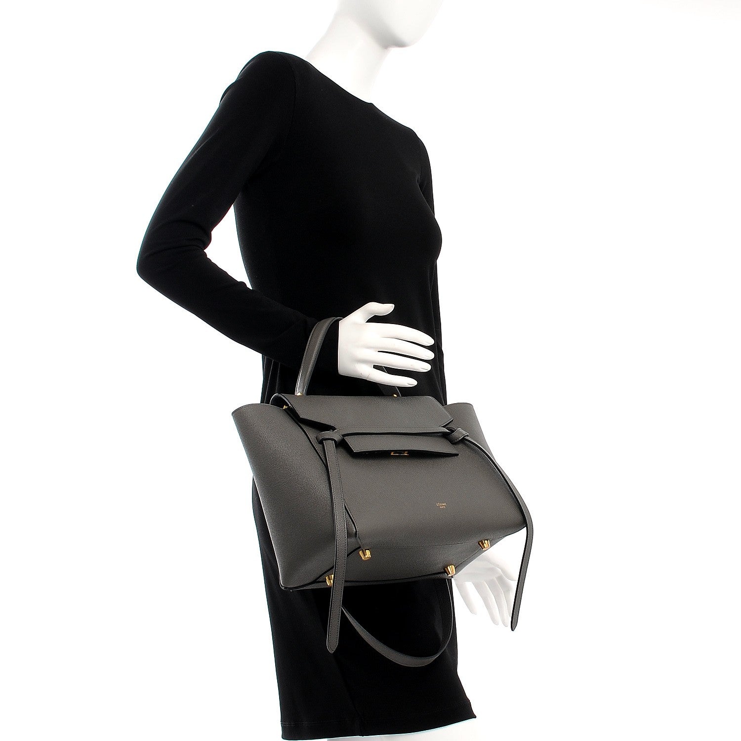 Celine Grained Calfskin Mini Belt Bag Grey 3 of 10