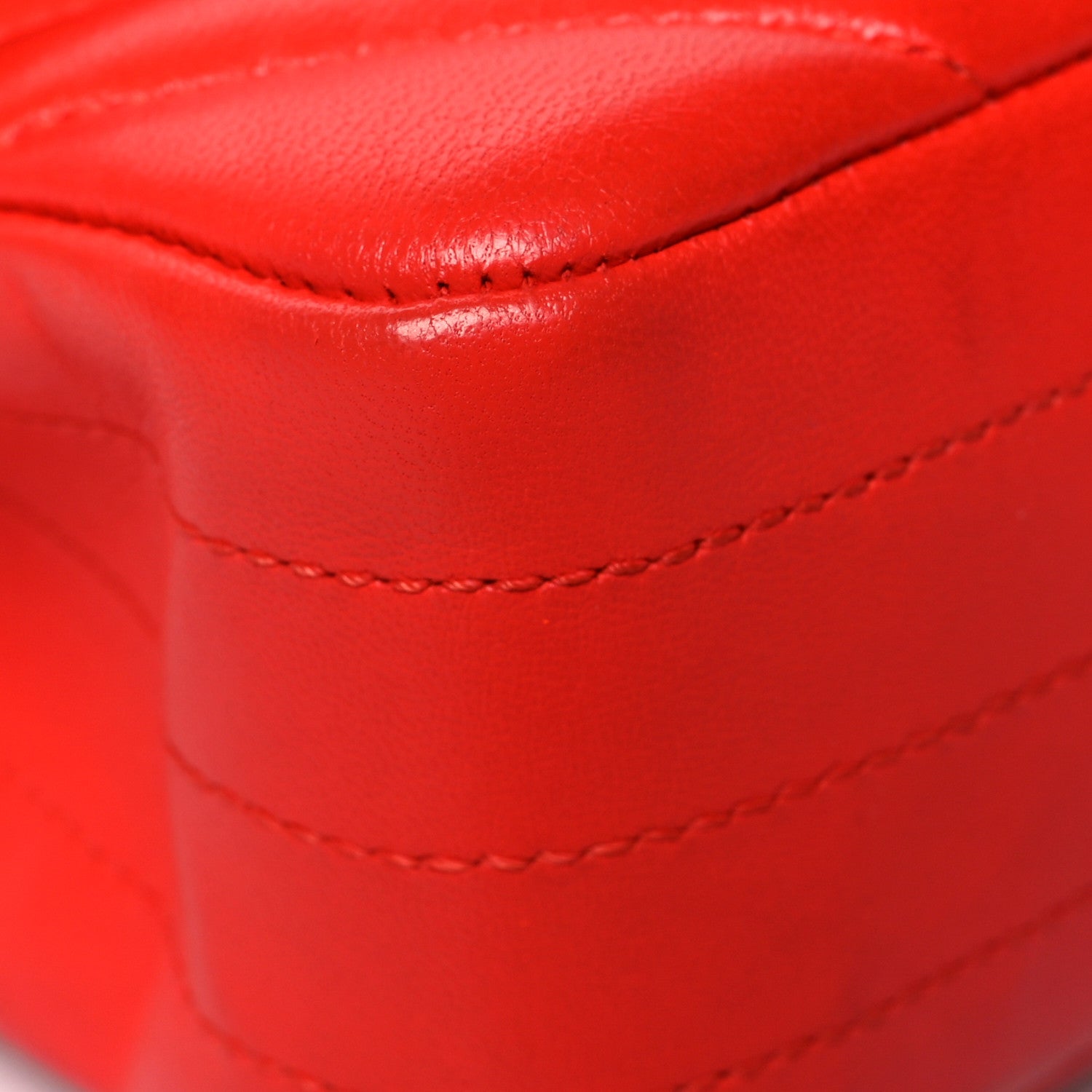 Chanel Lambskin Chevron Quilted Medium Double Flap Red 11 of 15
