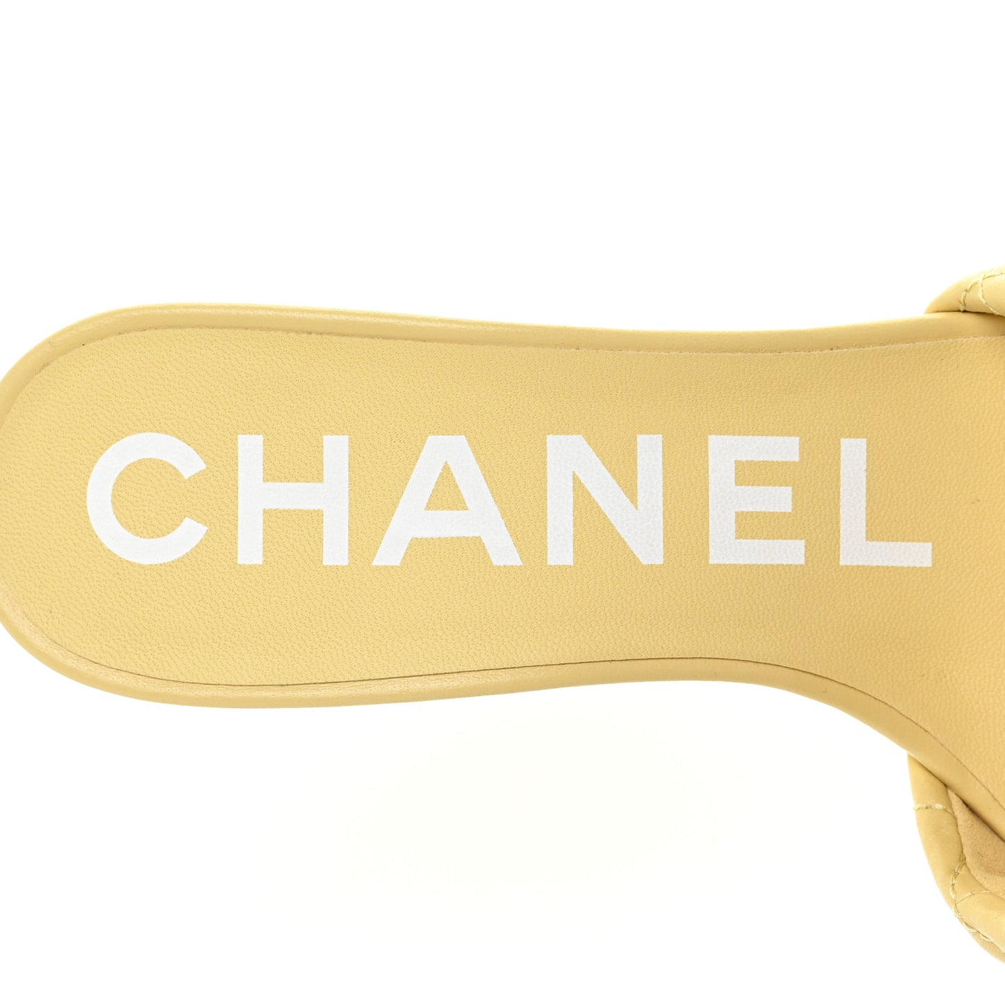 Lambskin Quilted Textured CC Mules 36 Yellow