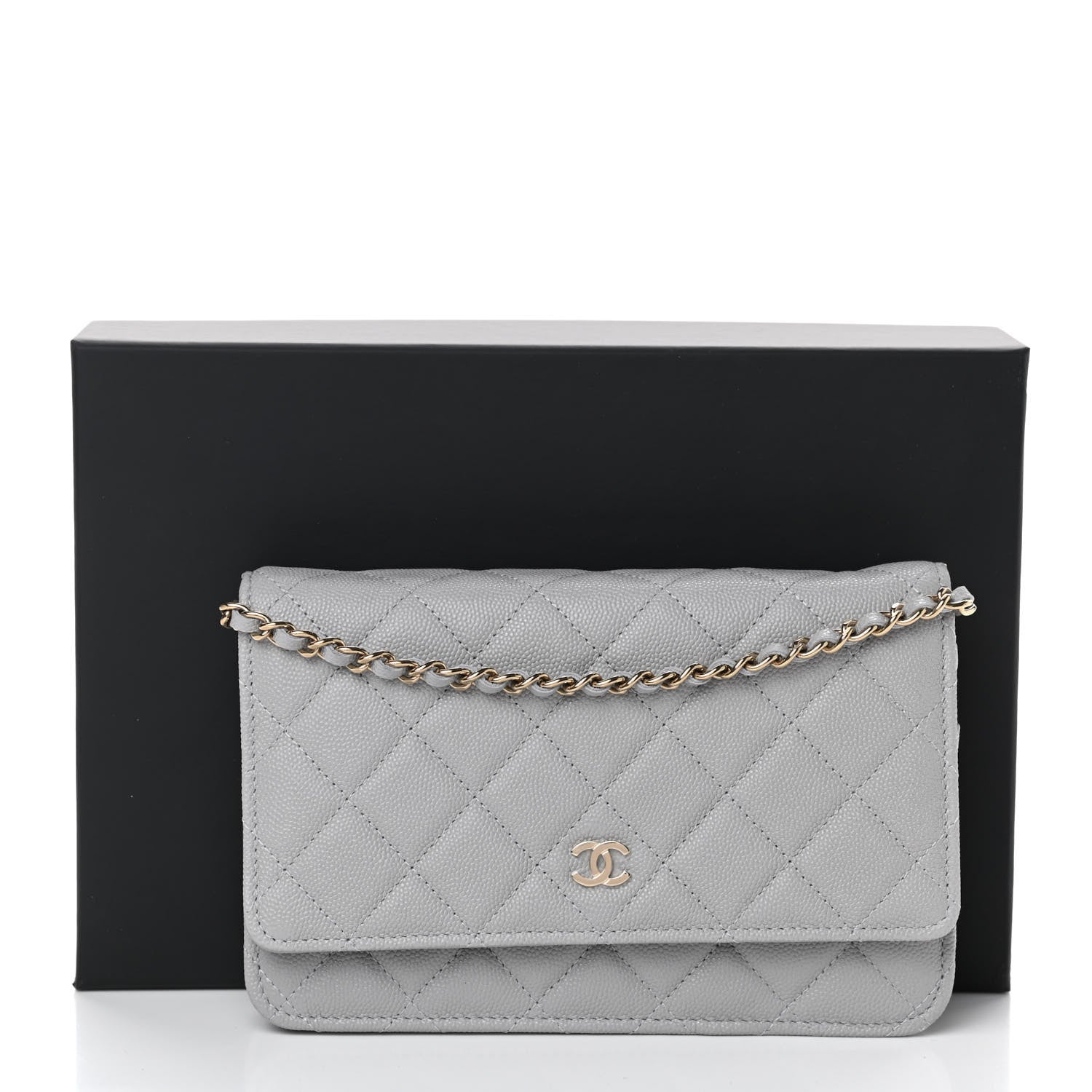 Chanel Caviar Quilted Wallet On Chain WOC Grey 11 of 11